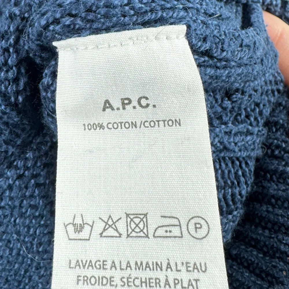 A.P.C Women Blue Cable Knit Cardigan Sweater Size‎ Small